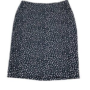 Talbots Black & White Polka Dot Skirt Womens Size 8